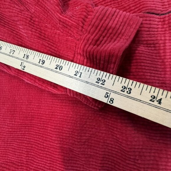 L.L.Bean Corduroy Shirt Mens XL Red Plaid Lined Button Front Shacket - Picture 9 of 10